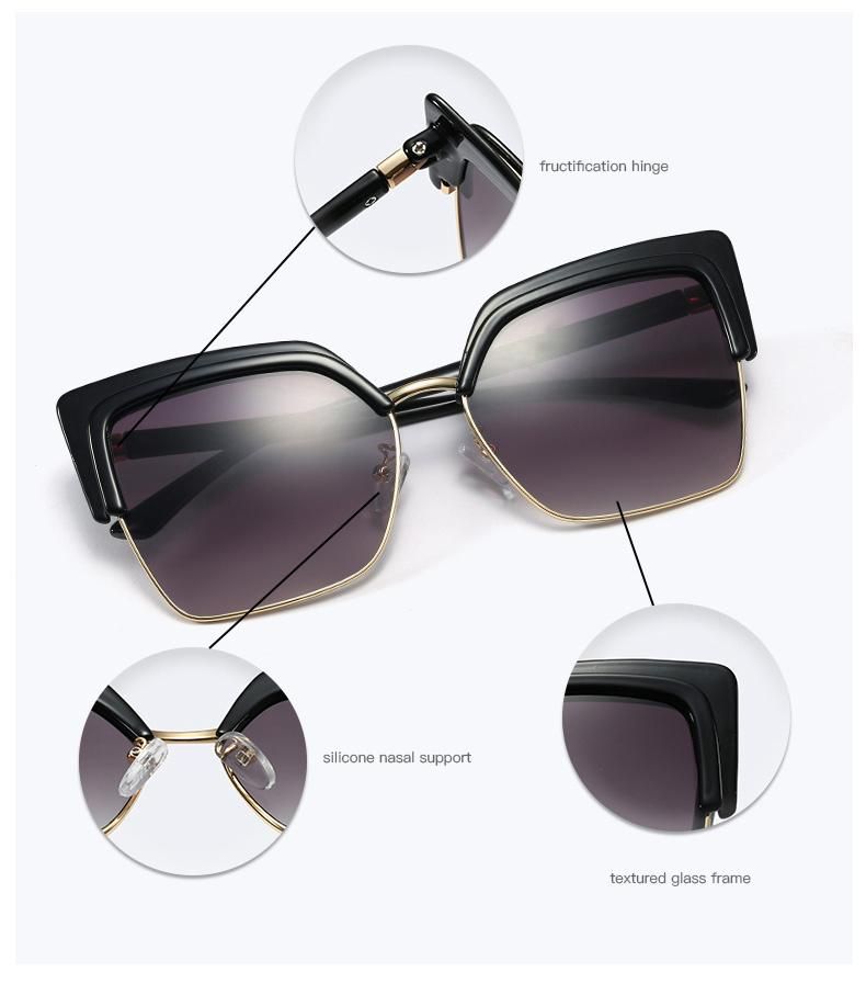 Ready to Ship Women Tr90 Fashion Sunglasses with Low MOQ