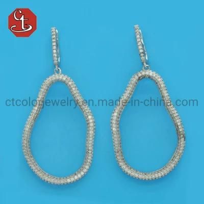 Fashion Geometric Earring For Women Rose Gold Color Jewelry Exaggeration Big Long Curve Statement Earring