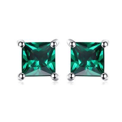 925 Sterling Silver Earrings Factory Direct Wholesale Jewelry Square Solitaire Stud Earrings