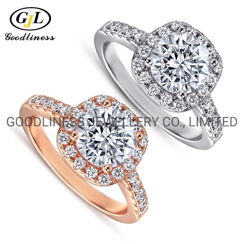 925 Sterling Silver Fine Jewelry Women Diamond Engagement Wedding Rings