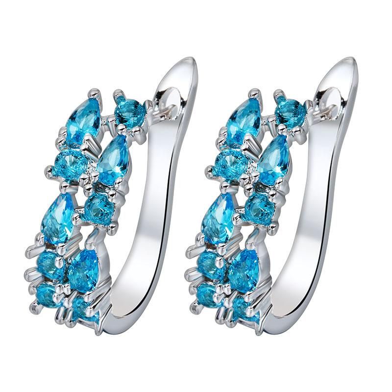 Wholesale Burst Accessories Electroplating Color Zircon Earrings