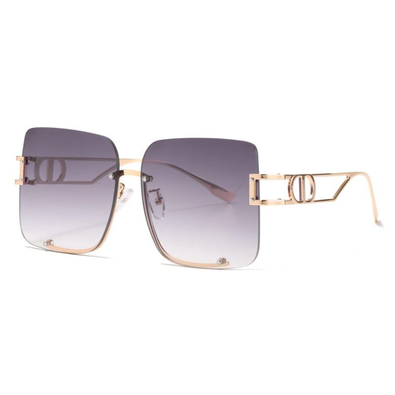 2022 No MOQ Half Frame UV400 Ocean Lens Metal Fashion Sunglasses
