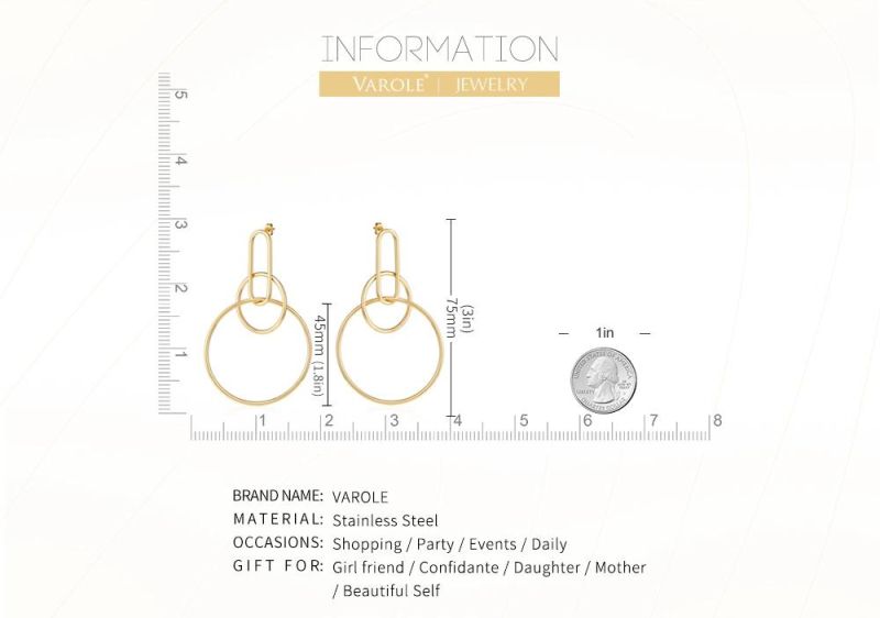 Wholesale Fashion Stainless Steel Earrings Round Earrings