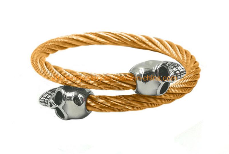 Fashion Jewelry Titanium Steel Stainless Steel Bracelet Personalized Stainless Steel Casting Skull Bracelet Ssbg2724