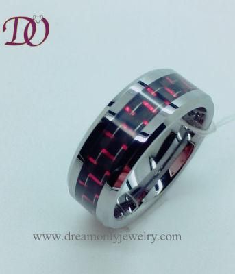 Factory Wholesale Carber Fiber Tungsten Ring Jewelry Ring
