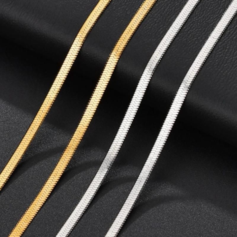 Stainless Steel Jewelry Herringbone Chain Necklace for Men and Women