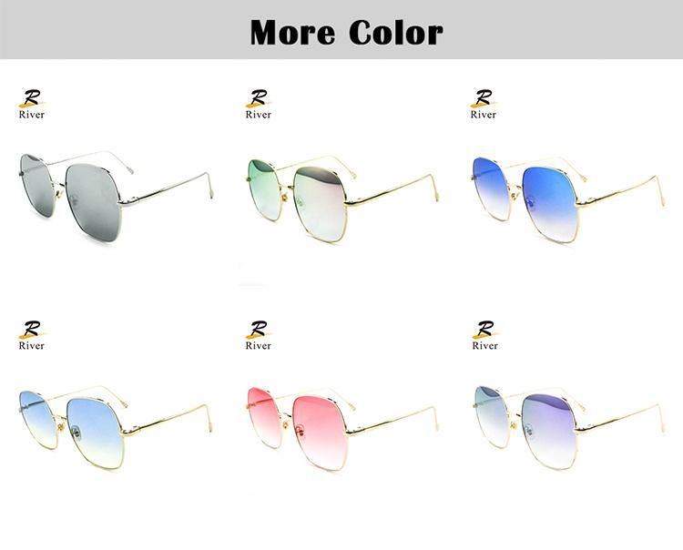 Hot Sale Custom Logo Ready Fashion Metal Frame Women Sunglasses