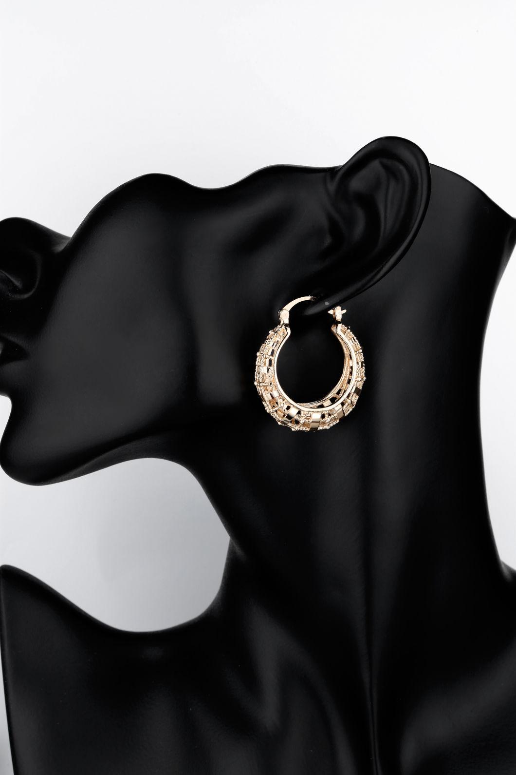 Fashion Round Hoop Earrings Gold Plated Custom Earring for Women