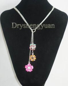 Three Flower Fashion Necklace (QSY-N107)