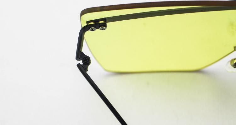 Light and Wide Field of Vision Colorful PC Rimless Frame Women Wholesale Sunglasses