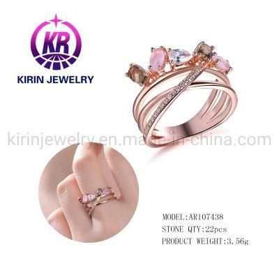 Fashion Promise Custom Rose Gold Ring Wedding Jewelry Gold Plated Rings for Women Engagement Diamond Gold Rings