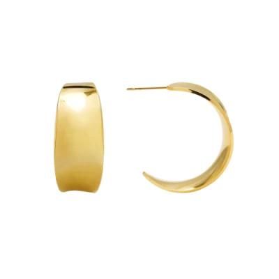 Wholesale Customised Popular Jewelry OEM ODM 18K Gold PVD Stainless Steel Half Circle Hoop Studs Earrings for Women