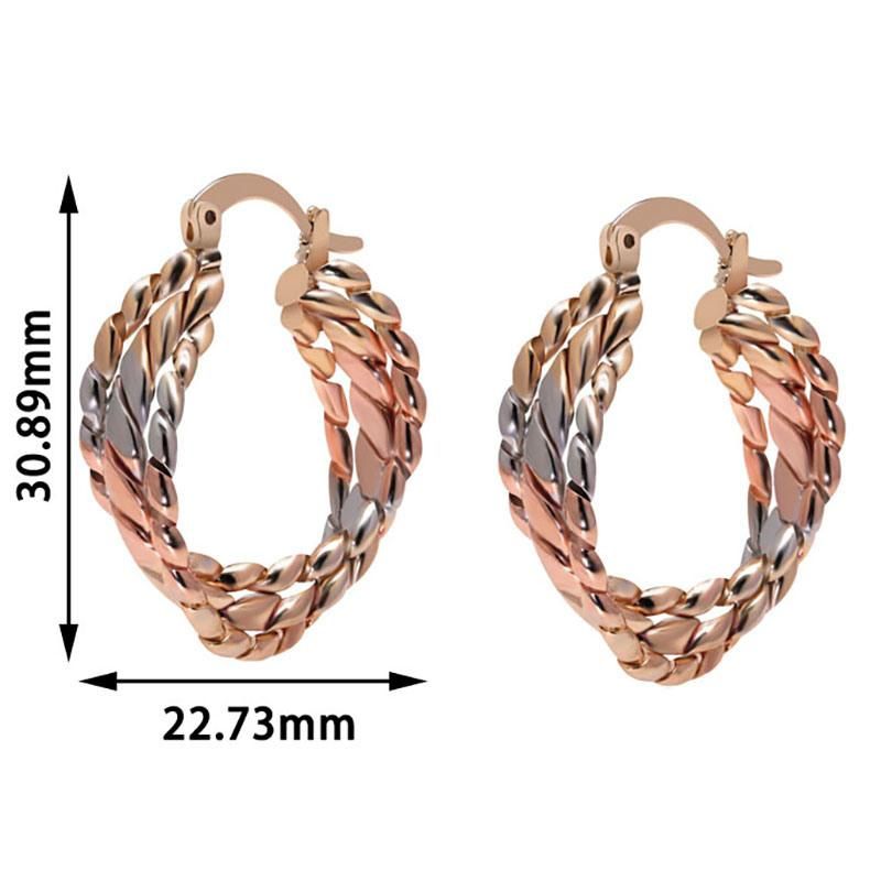 Wholesale Trendy Geometric Temperament Ladies′s Three-Color Earrings