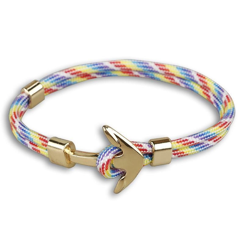 Fashion Jewelry Metal Anchor Shape Rope Bracelet