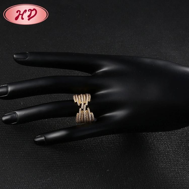 Women Stainless Steel Silver Fashion 18K Gold Plated Engagement Finger Wedding Rings Jewelry Design