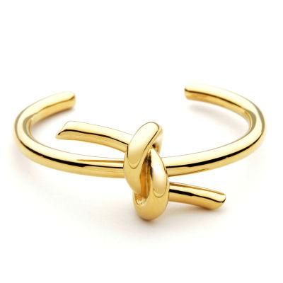 New Stainless Steel Knot Bangle Cuff Opening Bracelet