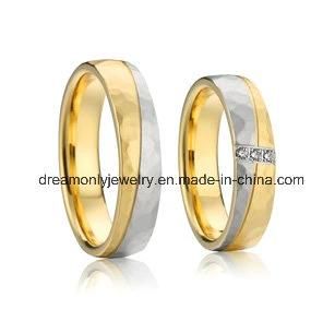 Handmade Unique Hammered Effect Ring Gold Plated Wedding Band for Women and Men