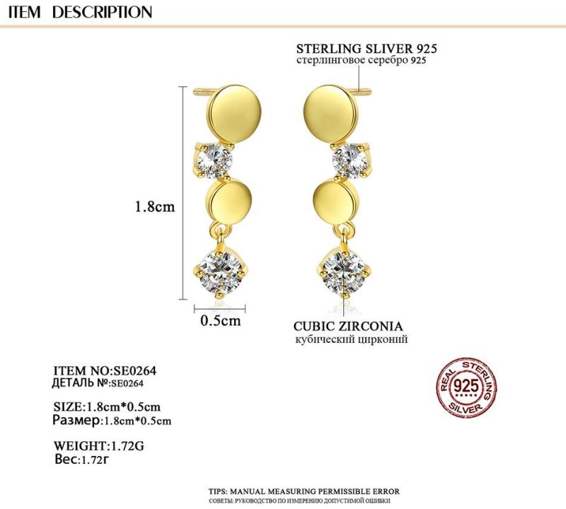 Mini CZ Setting Stone CNC Earrings Ring Studs in Silver