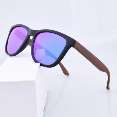 Custom Logo Wholesale Sun Glasses Manufacturers Plastic Frame PC Wood Print Sunglasses 2022