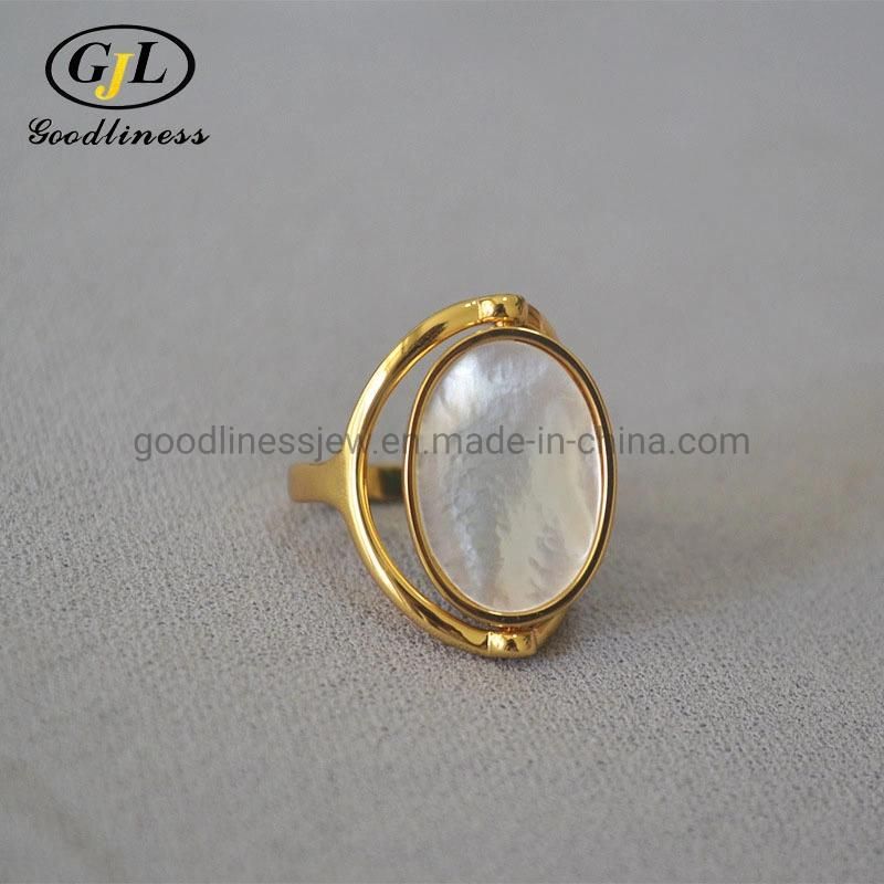 Wholesale Original Design Double-Sided Rotating Shell Mother Shell Ring