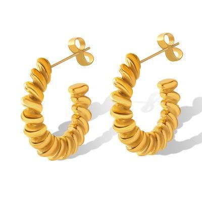 C-Shaped Twist Jewelry Style Simple Earrings