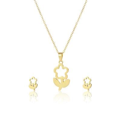 Jewelry Factory Custom Gold Filled Fashion Jewelry Set High Quality Cheap Flower Necklace Set Gold Filled Jewelry Set Custom