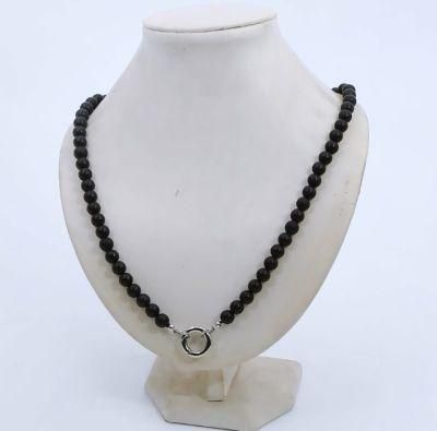 Lovely Agate Necklace Black or White Gray Color