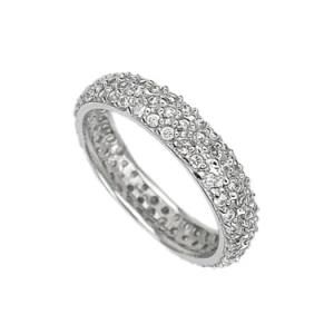 Beautiful White Gold Filled White Sapphire Band Ring Fashion Jewelry