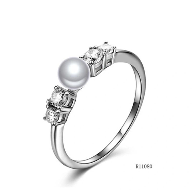 Minimalism Fashion 925 Sterling Silver with Pearl Ring
