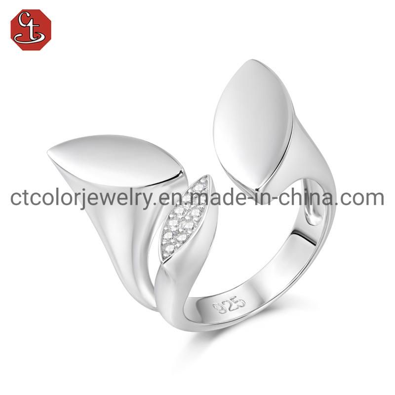 Fashion Opening Adjustable Design Ring and Silver Earring Jewelry Set
