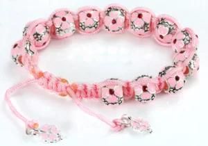 Pink Fairy Silver Charm Bead Bracelet Ve23