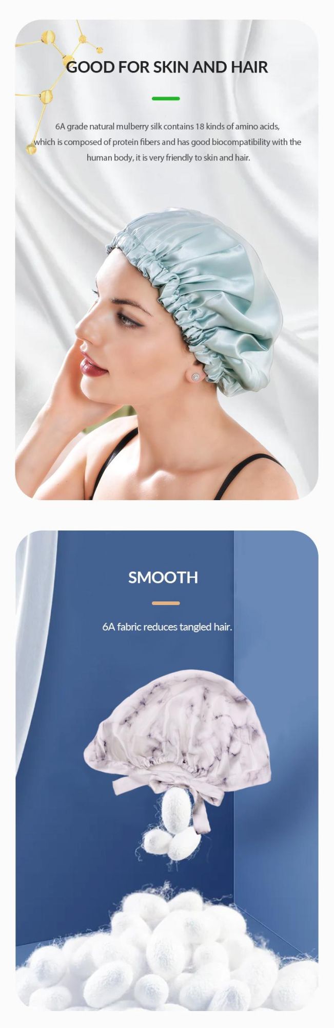 High Quality Silk Hair Bonnet Silk Satin Cap for Hair Beauty