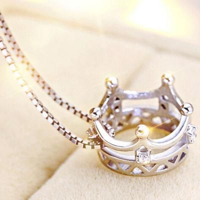 Custom Korea 100% Silver Crown Necklace