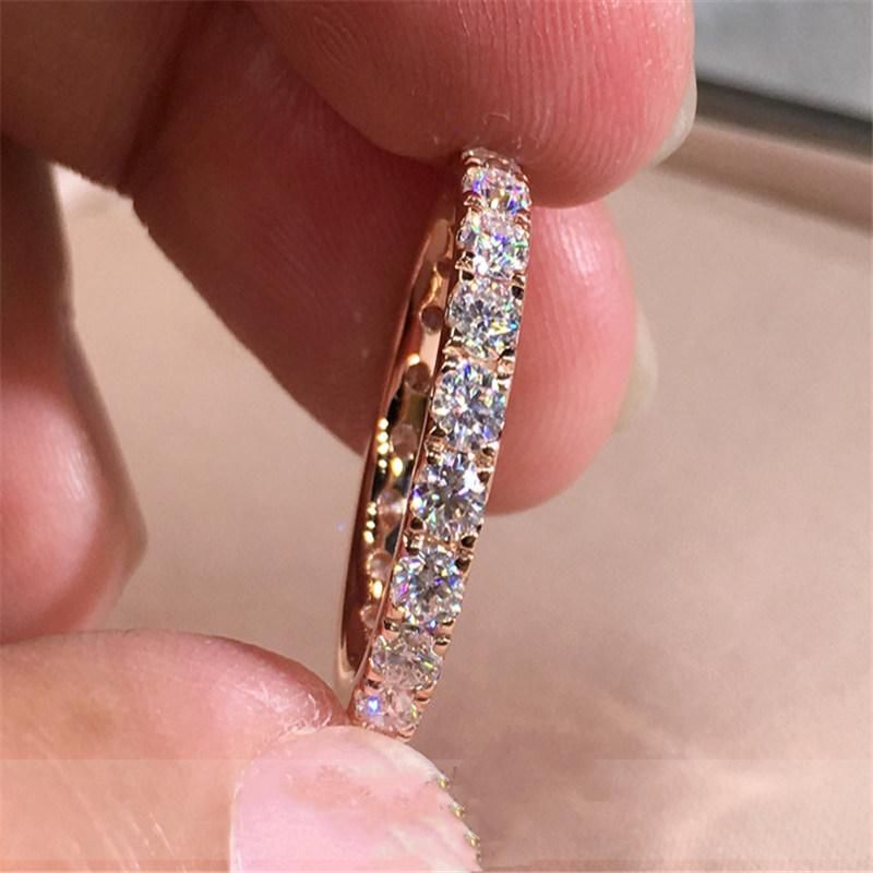 Cubic Zirconia Roud Ring Bridal Wedding Engagement Romantic Luxury Bague