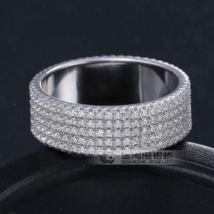925 Sterling Silver Micro Pave Ring with Clear CZ Stone
