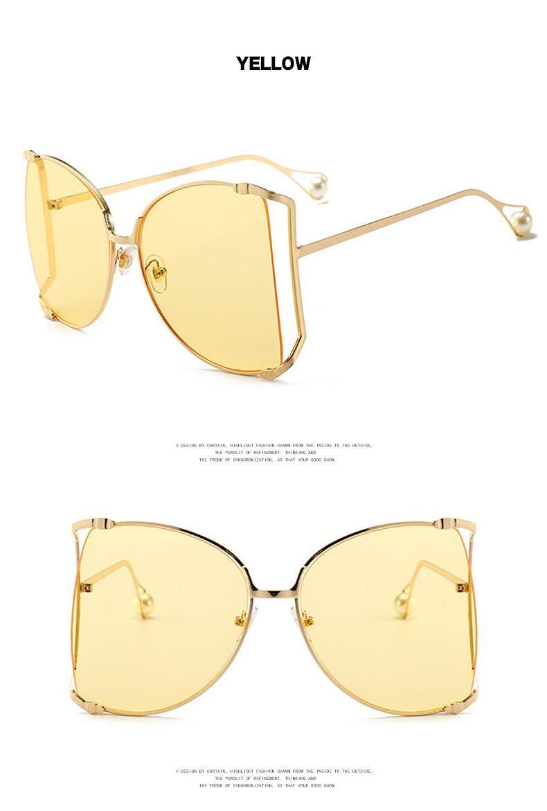 China Wholesale Lentes Sol CE Quality Wholesale Sunglass Metal Big UV400 New Designer Glasses Free Samples Price Ashion Women Pearl Sunglasses