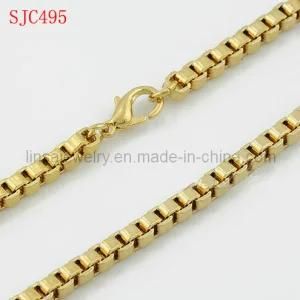 Gold Plated 316L Stainless Steel Box Chain Jewelry (SJC495)