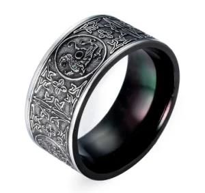 Chinese Style Unique Animal Ring for Man Fashion High Quality Stainless Steel Band Do The Old Style Retro Gothic Rings