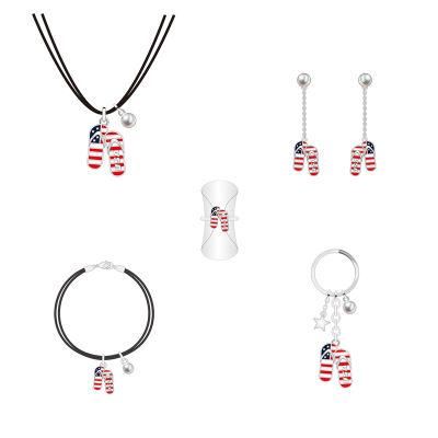 Summer Characteristic New Flip-Flop National Flag Design Jewelry Set