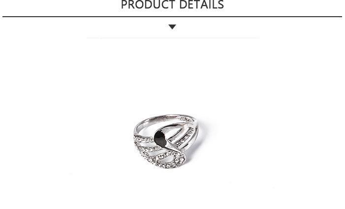 Newest Design Fashion Jewelry Silver Ring with Rhinestone