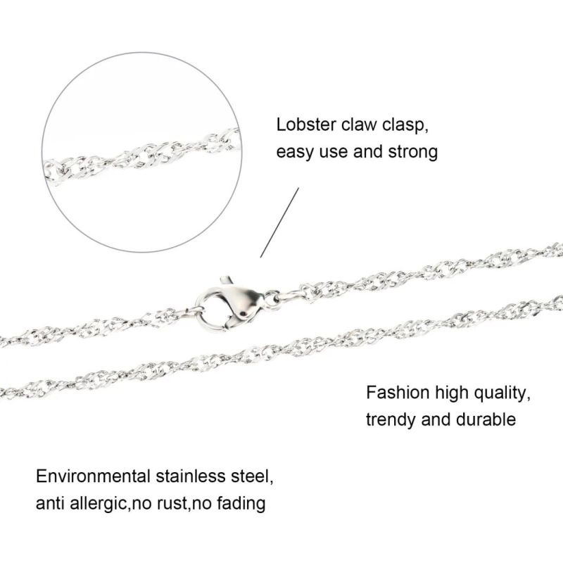 Popular Jewelry Stainless Steel Accessories Singapore Chain Necklace Bracelet 18K Gold Plated Jewellery for Lady