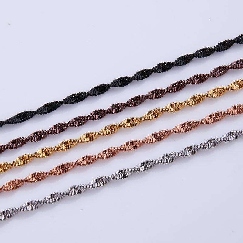 Fashion Accessories Stainless Steel Jewelry Design Twisted Push Chain Necklace