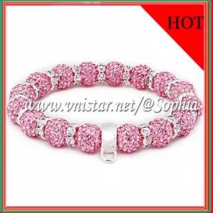 Pink Crystal Bead Bracelet