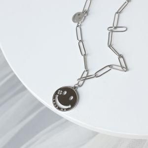 Custom Stainless Steel Jewelry Smiley Face Pendant Necklace