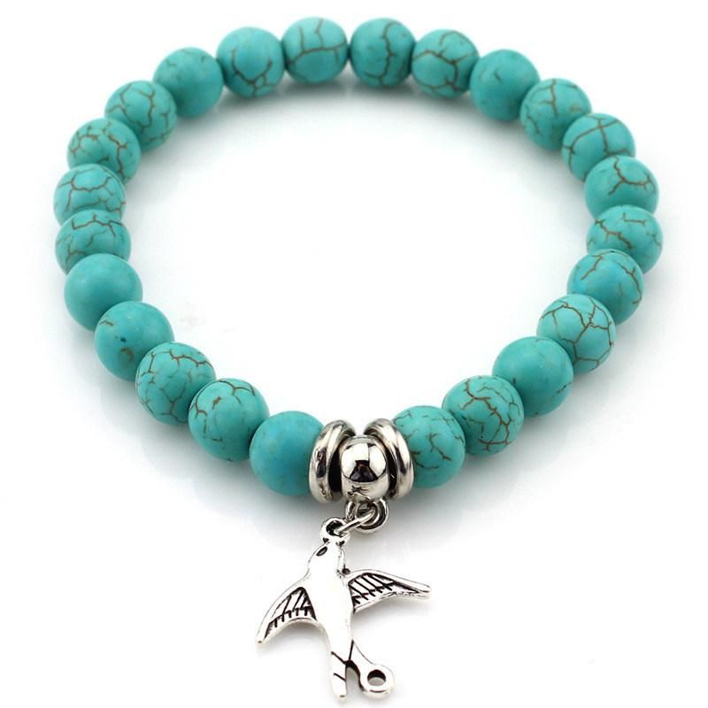 Semi Precious Stone Fashion Turquoise Beaded Bracelet