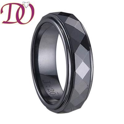 Sweet Wide Ring Comfort Fit Multi Faceted Men Women White Black Ceramic Ring Engagement Brand Ceramic Jewelry