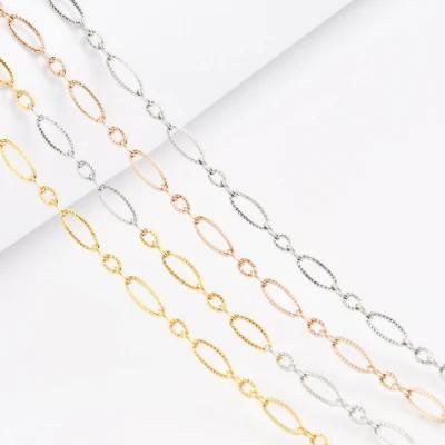 Fashion Jewelry 18K Gold Plated 3: 1 Embossed Chain Necklace PVD Plated Jewelries