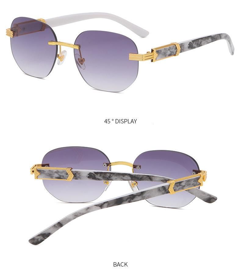 Rimless Sun Glasses Oval Eyewear Man Women Sunglasses Metal High Quality Sunglasses