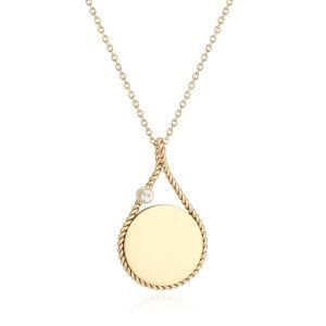 New Design Stainless Steel Rope Chain Coin Round Pendant Necklace