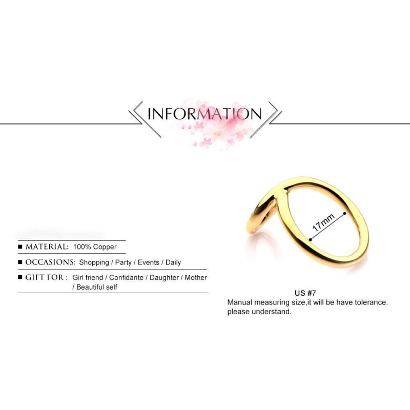 Platinum Plated Brass Copper Double Circle Ring
